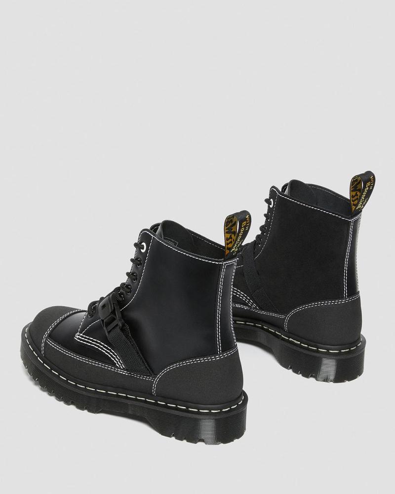 Black Men's Dr Martens 1460 Tech Made in England Leather Lace Up Boots | CA 538XYU